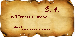 Bánhegyi Andor névjegykártya